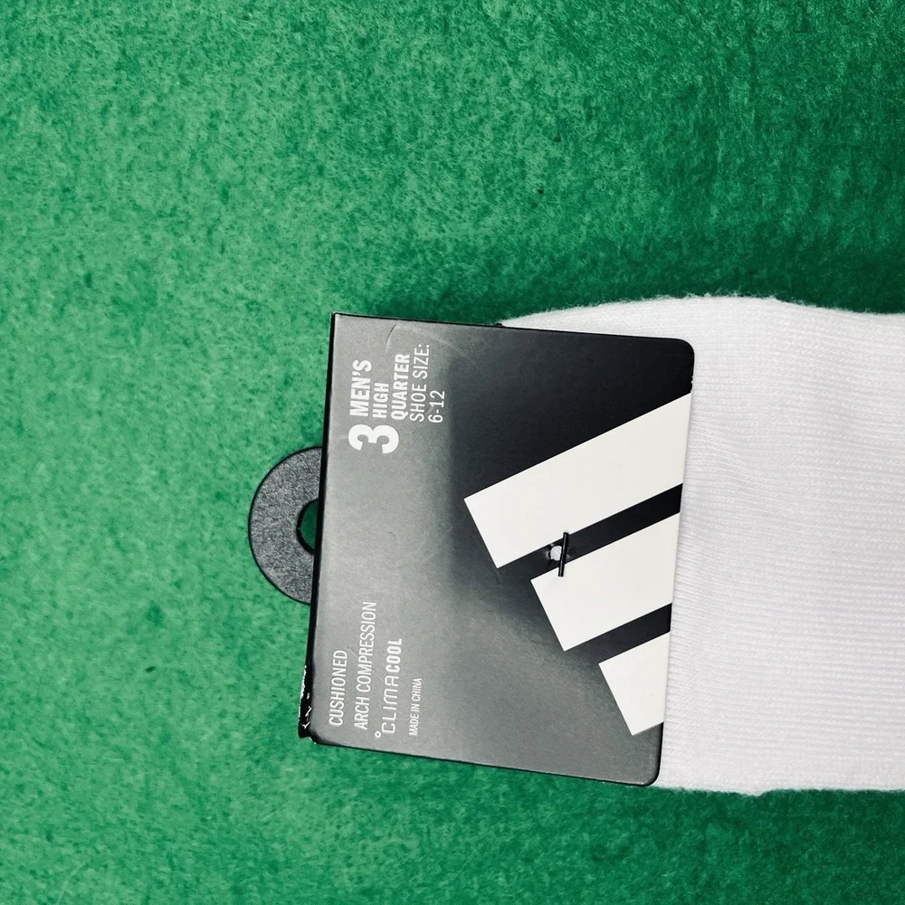 6 Pair Adidas Mens All Day Training Clima Quarter Arch Compression Socks 6-12